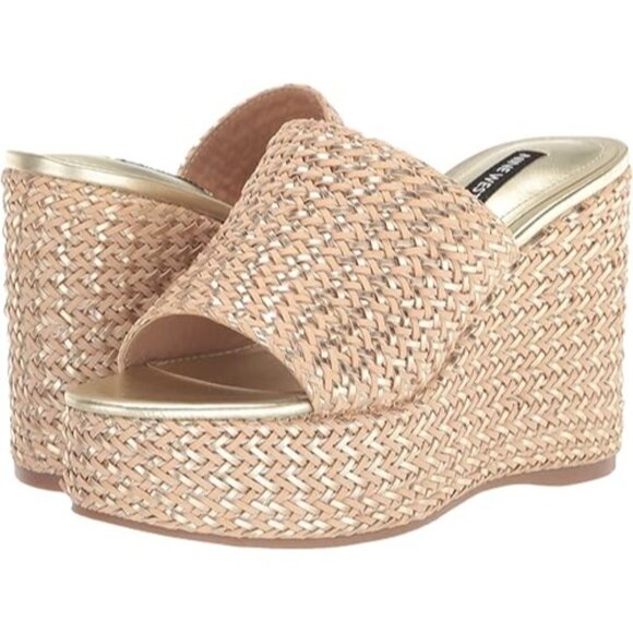 Nine West Women's Everie Woven High Platform Wedge Sandals - Picture 7 of 7
